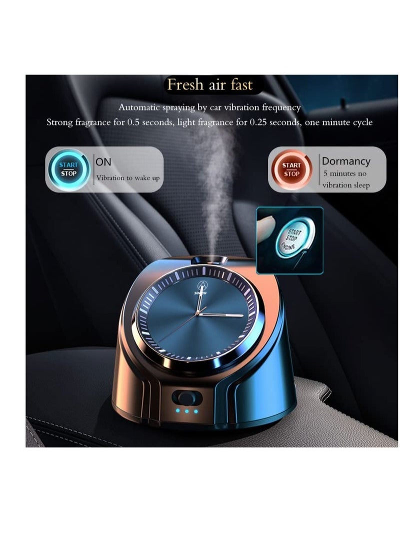 Excefore Car Air Fresheners with Watch, Rechargeable Portable Ultrasonic Aromatherapy Mini Car Air Purifier, with Clock, Air Freshener for Car Home &Office (Blue Dial) - Image 5