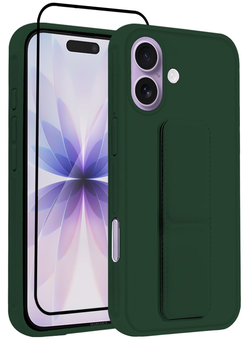 2 Packs Premium PU Leather Case for iPhone 17 with Stand Function Shockproof and Anti Scratch Finger Grip with 3D Screen Protector - Image 1