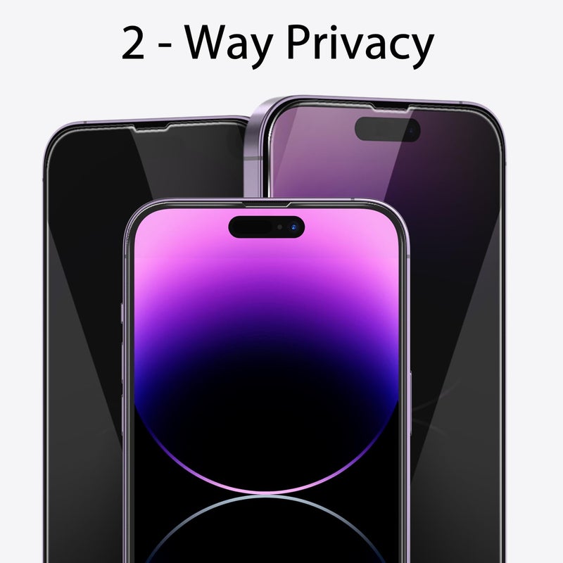 Cutebe 3 Pack Privacy Screen Protector for iPhone 14 Pro Max+3 Pack Camera Lens Protector with Tempered Glass, Touch Sensitive and Case Friendly - Image 3