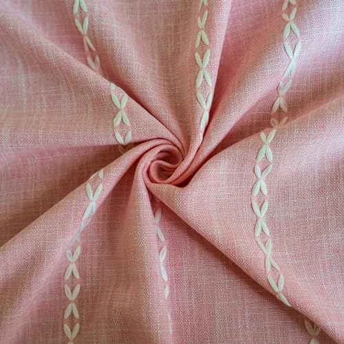 Deeprove Pink Boho Curtains 84 inches Length for Baby Girl Bedroom Nursery, Blush Bohemian 84 inches Long Embroidery Farmhouse Light Filter Privacy Style Tassel Window Treatments, W52 x L84, 1 Panel - Image 3