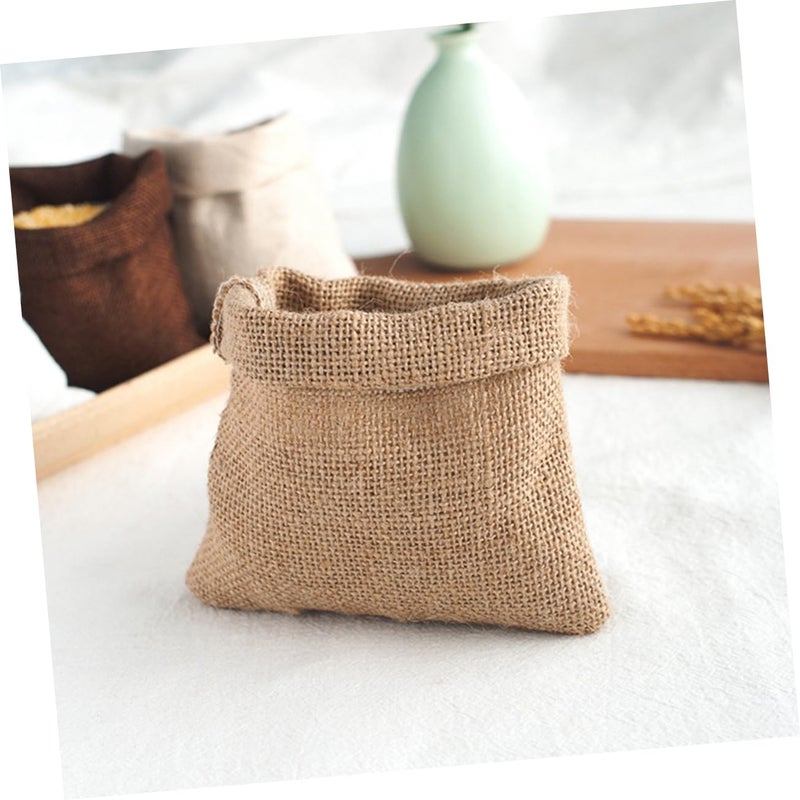 2Pcs Natural Linen Photo Gunny Bags Small Storage For Food Serving Home Decor - Image 4