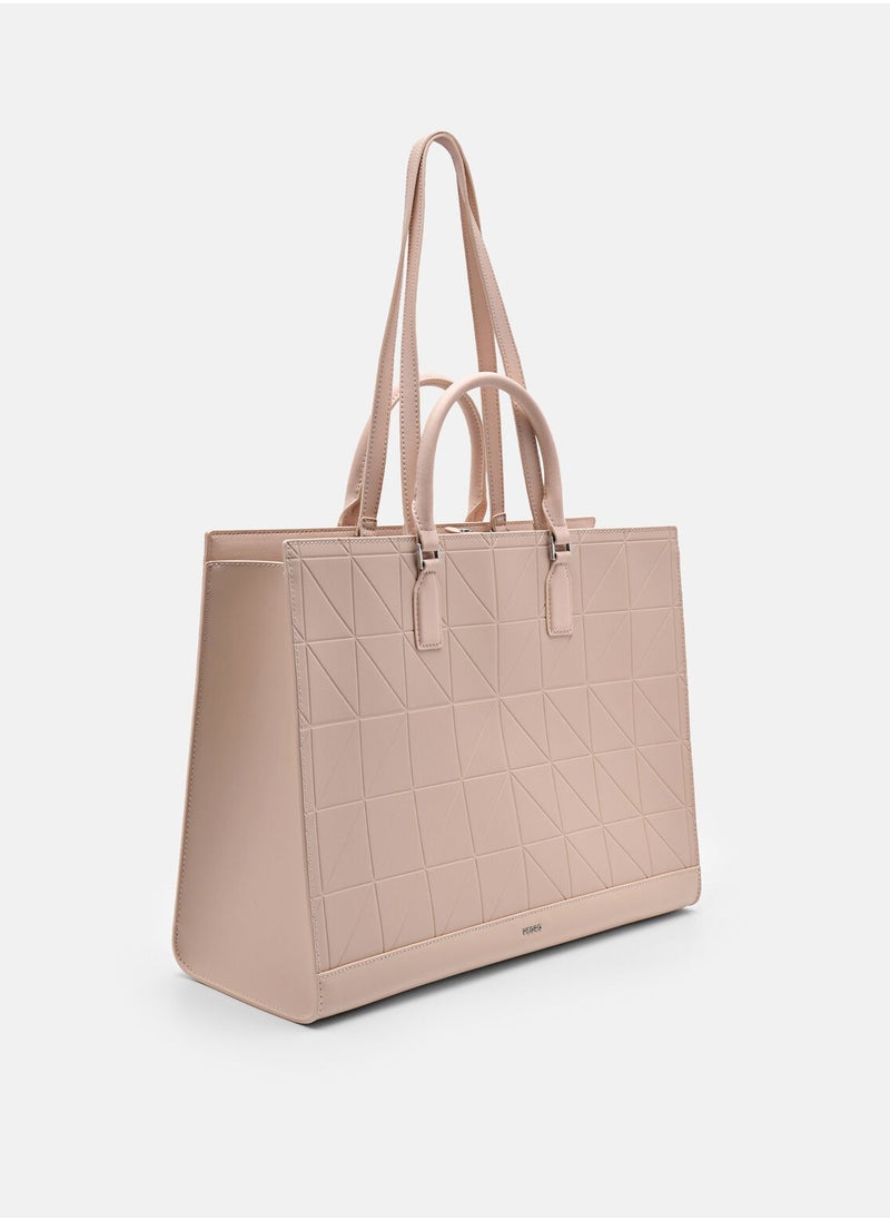 Pedro - Studio Leather Pixel Tote Bag - Image 1