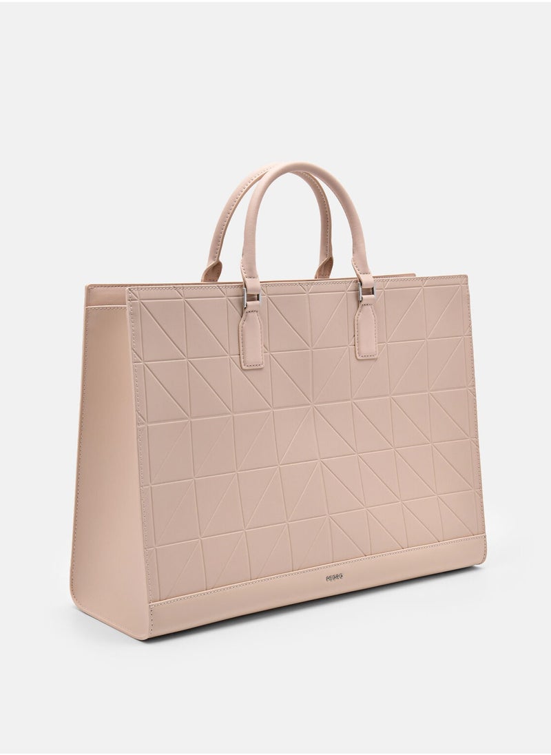 Pedro - Studio Leather Pixel Tote Bag - Image 1