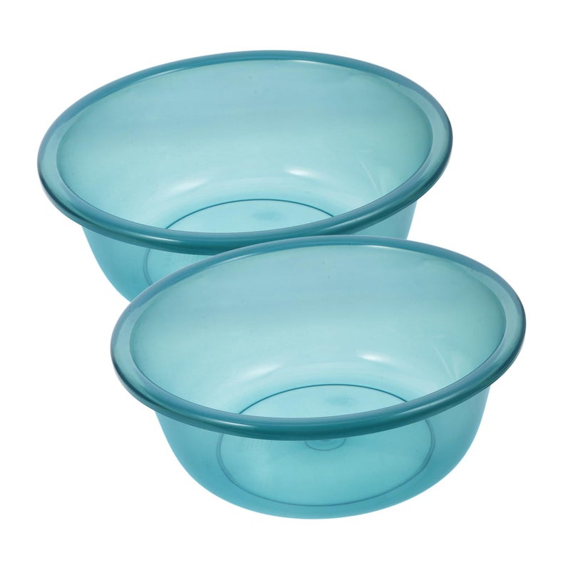 Blue Thickened Plastic Washbasin 2pcs Durable Bathroom Salon Bowl Face Cleansing Foot Bath - Image 2