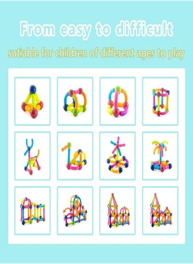 Magnetic Sticks and Balls Playset, Magnetic Building Sticks, Educational Toys for Kids Ages 3 and Up, Magnetic Blocks Toys, 46 Pieces  - Image 3