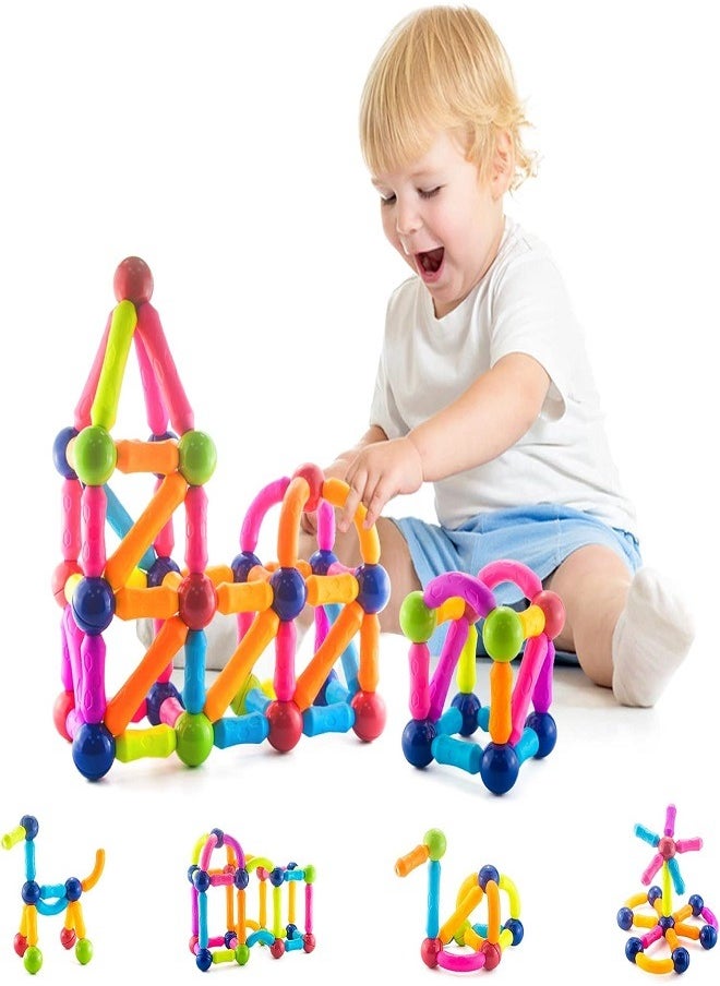 Magnetic Sticks and Balls Playset, Magnetic Building Sticks, Educational Toys for Kids Ages 3 and Up, Magnetic Blocks Toys, 46 Pieces  - Image 1