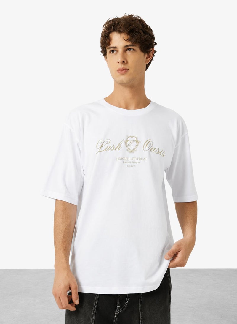 Seventy Five Graphic Crew Neck Oversize Drop Shoulder T-Shirt - Image 1