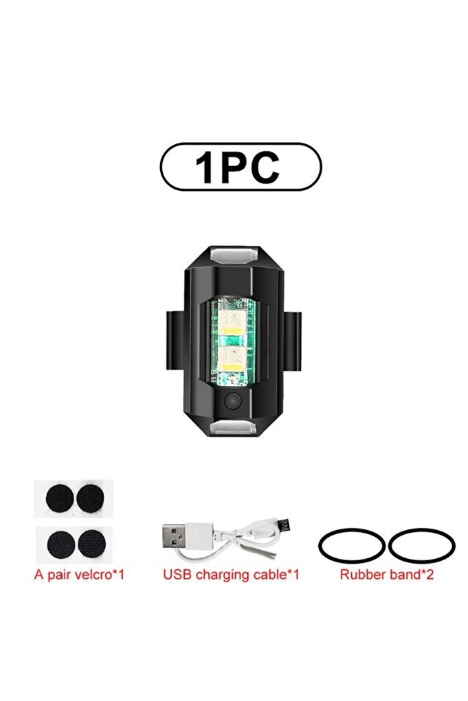 رايهني Rayihni 1pc 7 Colors 1pc Led Aircraft Strobe Lights Motorcycle Anti Collision Warning Li
