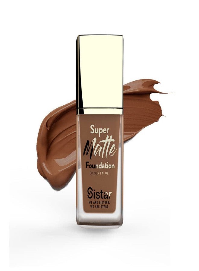 Sistar Super Matte Foundation Perfecting Liquid Foundation Full Coverage Control Shine Weightless Longwearing 30 mL / 1 fl. oz. (Sienna) - Image 1
