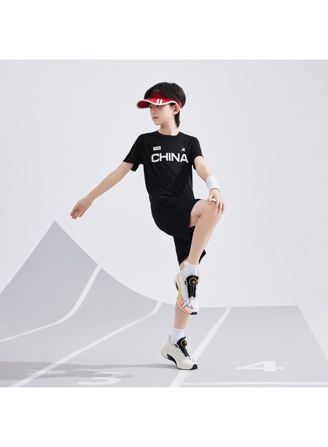 XTEP Comfortable And Breathable Unisex All-size 2025 New Short-sleeve Knitwear For Children, Kids Wear - Image 2