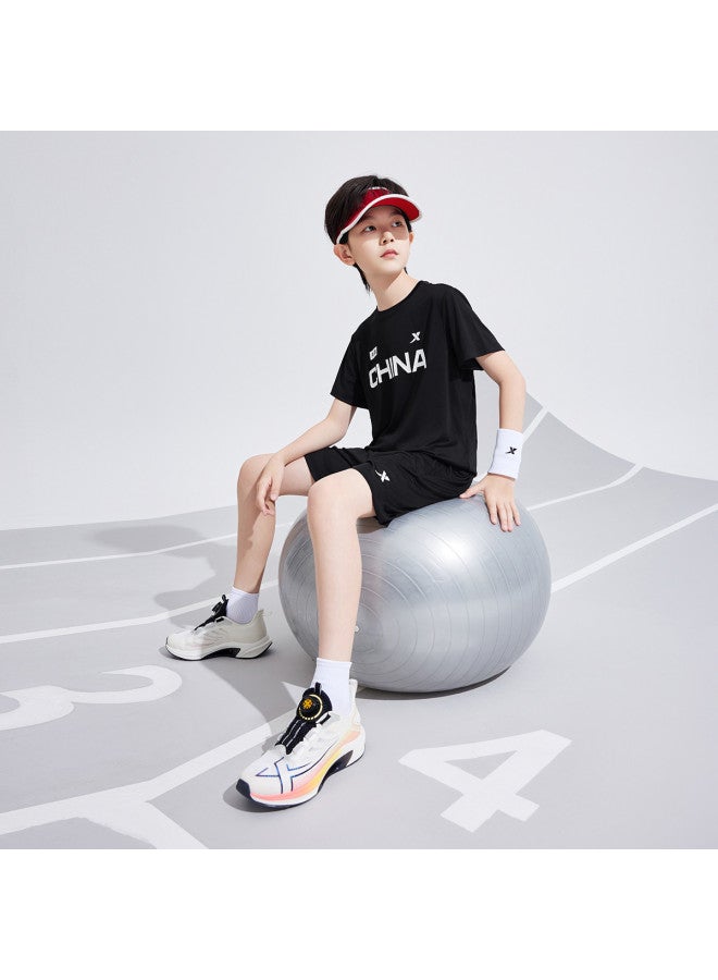 XTEP Comfortable And Breathable Unisex All-size 2025 New Short-sleeve Knitwear For Children, Kids Wear - Image 3