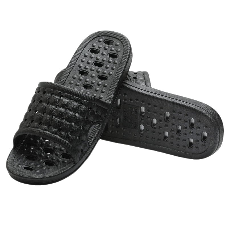 COZYAREA Shower Shoes Quick Dry Non-Slip Bathroom Slippers for Men Women Dorm Home Slides Black Size 8.5-9 Women/7.5-8 Men - Image 2