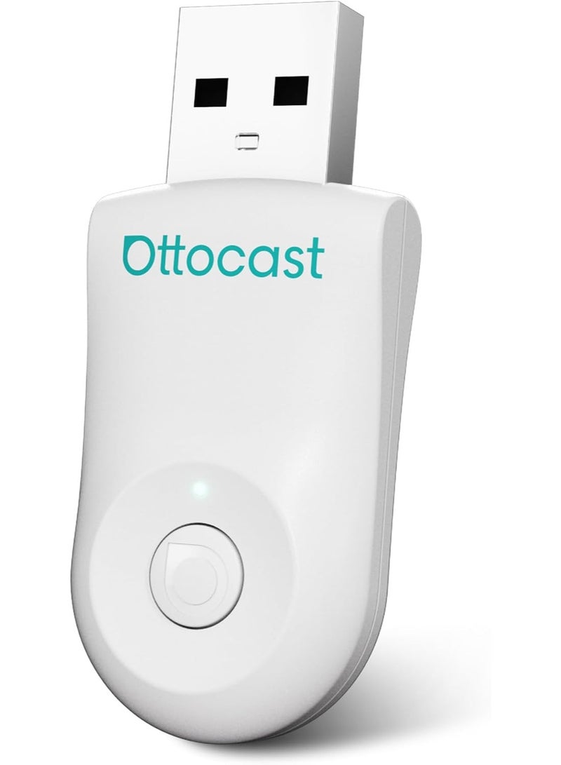 OTTOCAST Mini 2-in-1 Wireless CarPlay & Android Auto Adapter – GPS Passthrough, Plug & Play Wireless Dongle with USB & USB-C Cables (White) - Image 1