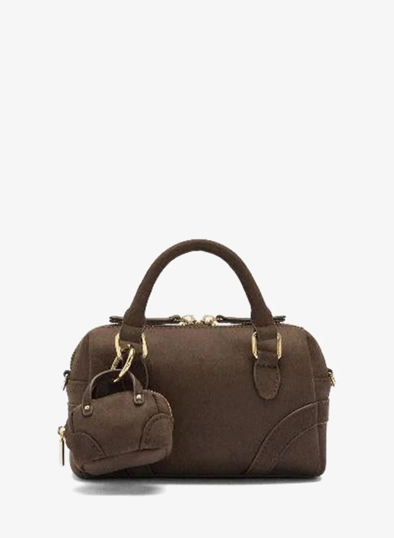 بارفوا حقيبة حمل بتأثير الجلد مع قلادة