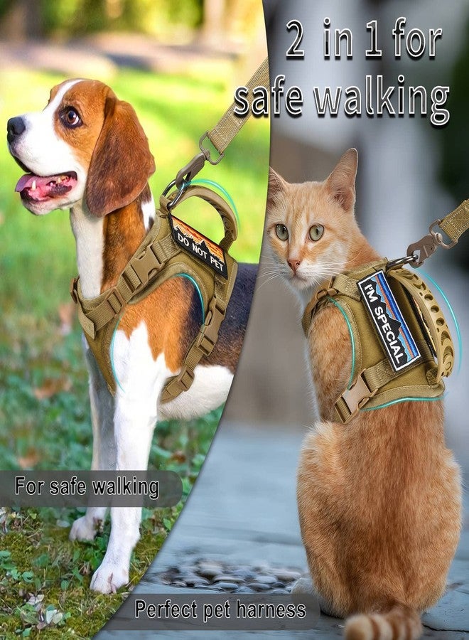 nanappice Tactical Cat Harness and Leash for Walking Esacpe Proof,Adjustable Soft Mesh Large Cat Vest with Rubber Handle Easy to Control,Molle Patches - Image 2