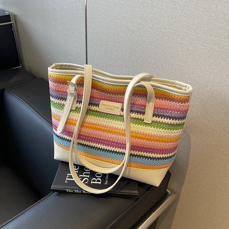Niche All-Match Straw Tote Bag Large Capacity Seaside Holiday Beach Woven Shoulder Bag - Image 2