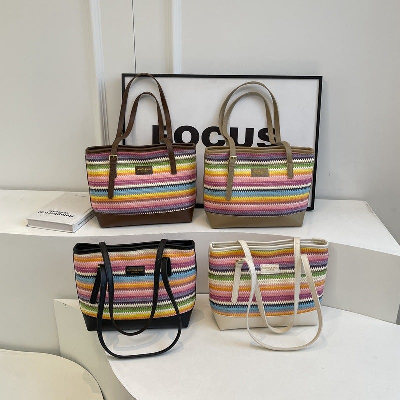 Niche All-Match Straw Tote Bag Large Capacity Seaside Holiday Beach Woven Shoulder Bag - Image 4