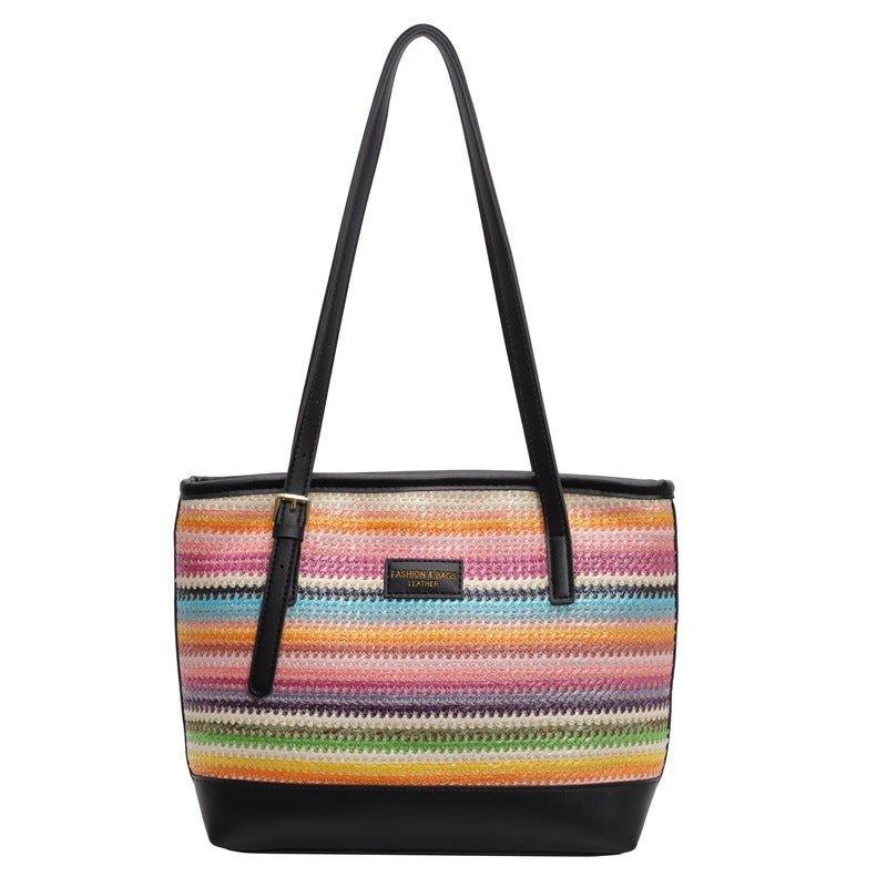 Niche All-Match Straw Tote Bag Large Capacity Seaside Holiday Beach Woven Shoulder Bag - Image 1