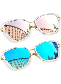 Joopin Tortoise Cateye Sunglasses & Mirrored Gold Cat Eye Shades For Women Fashion Becky Oversized Sun Glasses Uv400 Sunnies Large Shady Rays  - Image 1