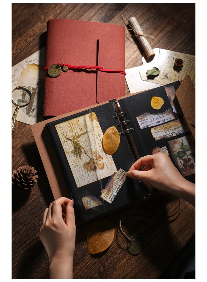 JINFANLI DIY retro laminated photo album with strap decoration, hand journal storage commemorative album - Image 4