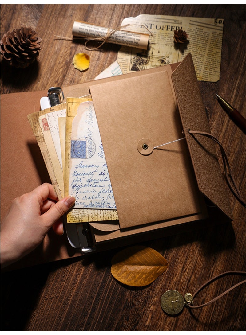 JINFANLI DIY retro laminated photo album with strap decoration, hand journal storage commemorative album - Image 2