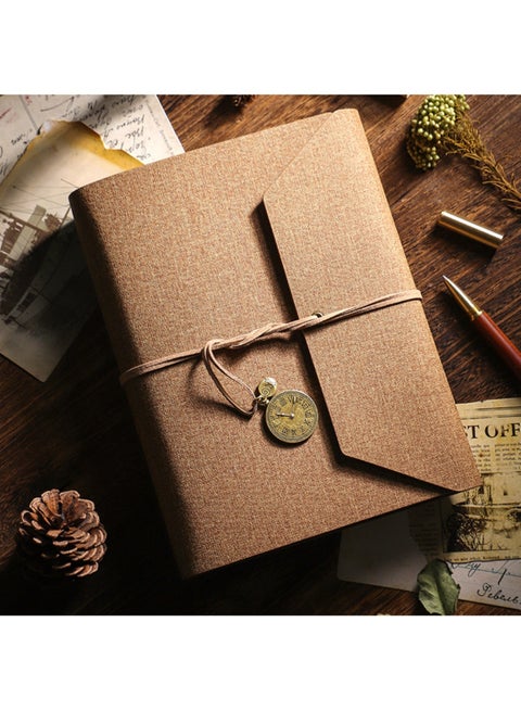 DIY retro laminated photo album with strap decoration, hand journal storage commemorative album