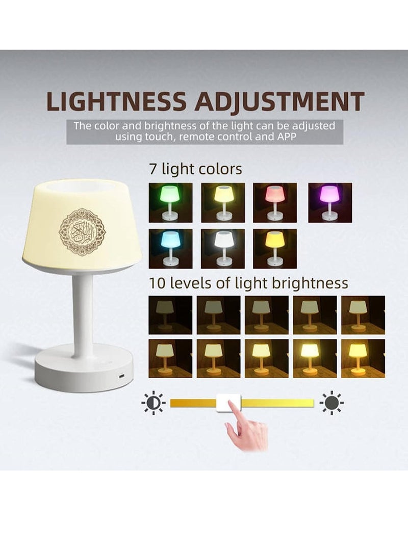 ELTRAZONE Table Lamp Quran Speaker,Muslim Bluetooth Speaker,Digital Speaker with Remote&Mobile App Night Light Desk Lamp for Kids - Image 3