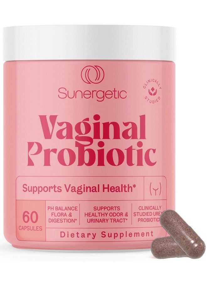 Sunergetic Premium Vaginal Probiotics for Women - Clinically Studied Lactobacillus Vaginal Probiotic with Prebiotic & Cranberry to Balance PH, Reduce Odor, Urinary Tract Support & Feminine Health - 60 Capsules  - Image 1