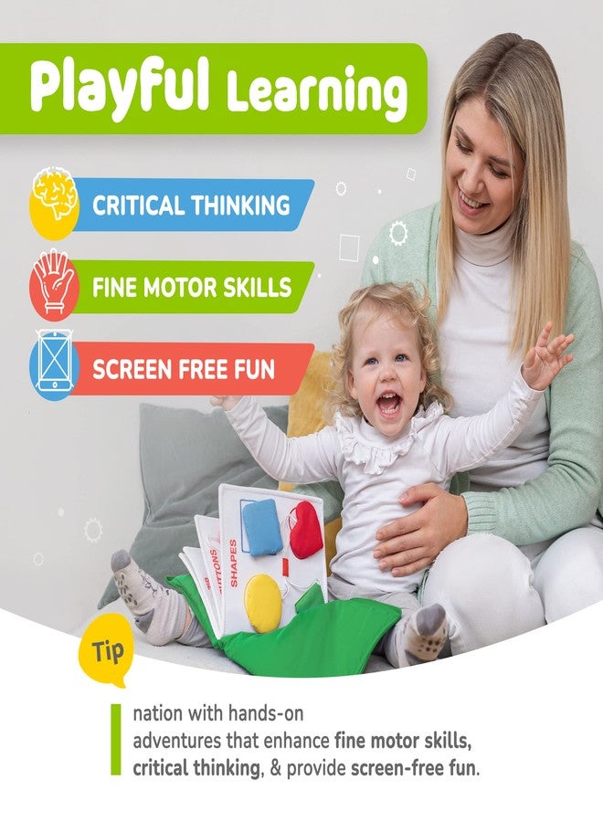 deMoca Busy Book for Toddlers 1-3, Quiet No Noise Activity Book for Travel and Public Use, Montessori My Quiet Book for 1 Year Old, Busy Board Gift for Boys and Girls - Image 5