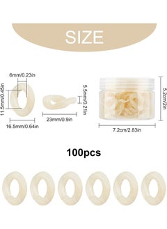 Generic 100Pcs Acrylic Chain Links Off White C-Clips Hooks Twist Chain Linking for Glasses Bags Earring Necklace Jewelry DIY Craft Making  - Image 2