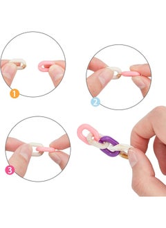 Generic 100Pcs Acrylic Chain Links Off White C-Clips Hooks Twist Chain Linking for Glasses Bags Earring Necklace Jewelry DIY Craft Making  - Image 4