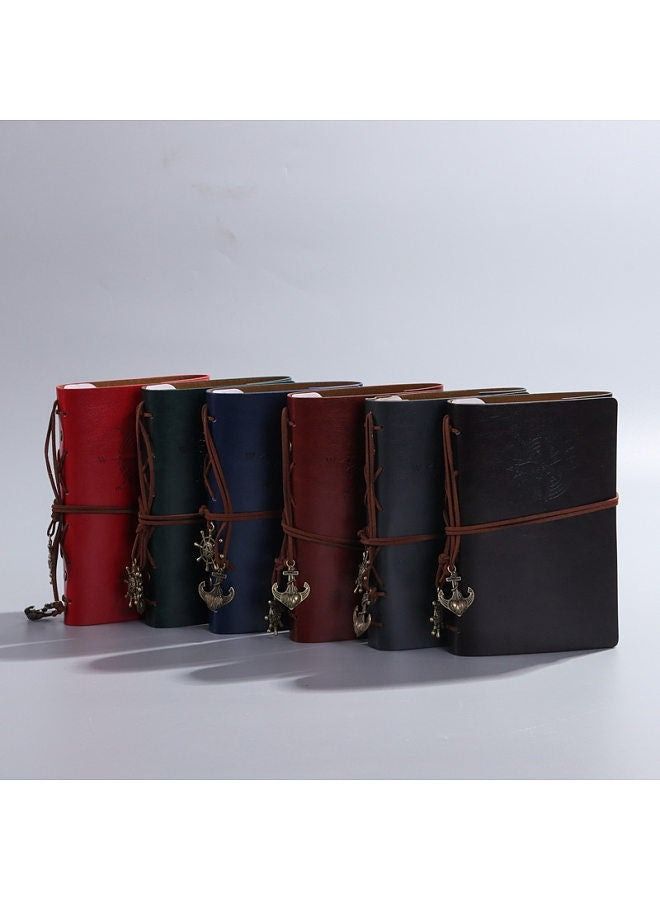 Travel notepad retro pirate book A5A6A7 loose-leaf notebook nautical notebook diary A7 dark brown - Image 1