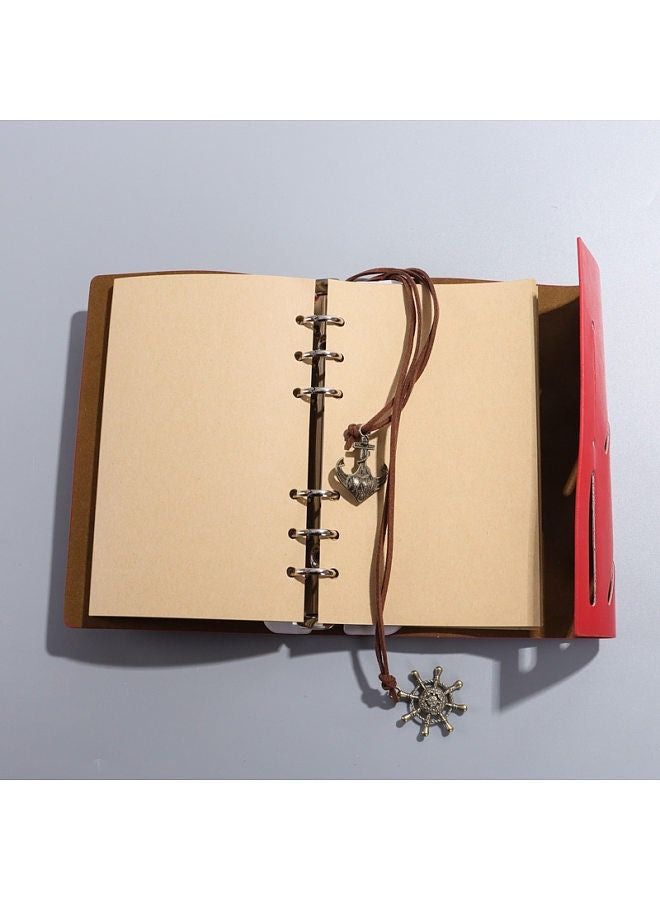 Travel notepad retro pirate book A5A6A7 loose-leaf notebook nautical notebook diary A7 dark brown - Image 4