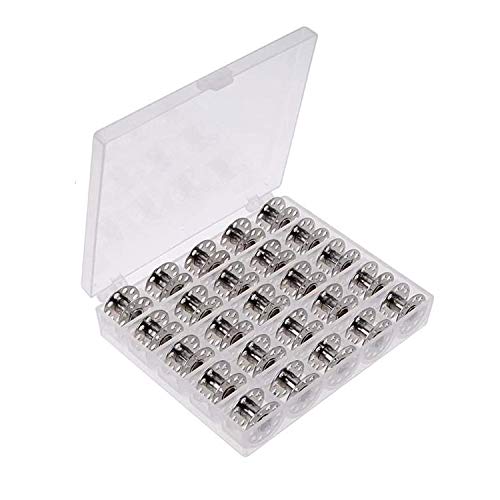 XUKEKOY 25 Pack Metal Bobbins with Stortage Case for Brother Singer Janome Kenmore and Most Sewing Machine - Image 1