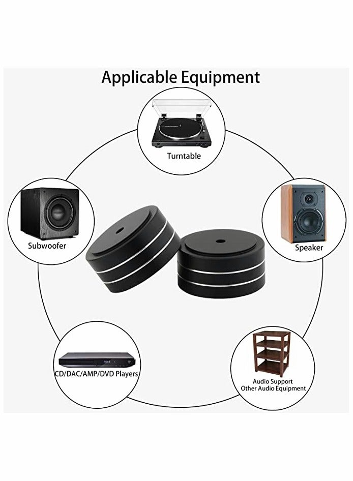 4Pcs Speaker Isolation Feet with Non-Slip Rubber Rings, 40x20mm Pads for Audio, Subwoofers, Home Theater and Turntables - Image 2