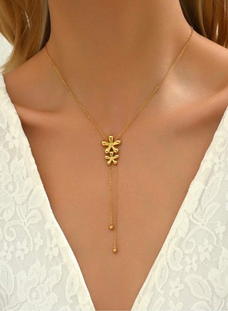 إيكوال سلسال نسائي أنيق من الاستانلس ستيل مطلي باللون الذهبي - Image 3