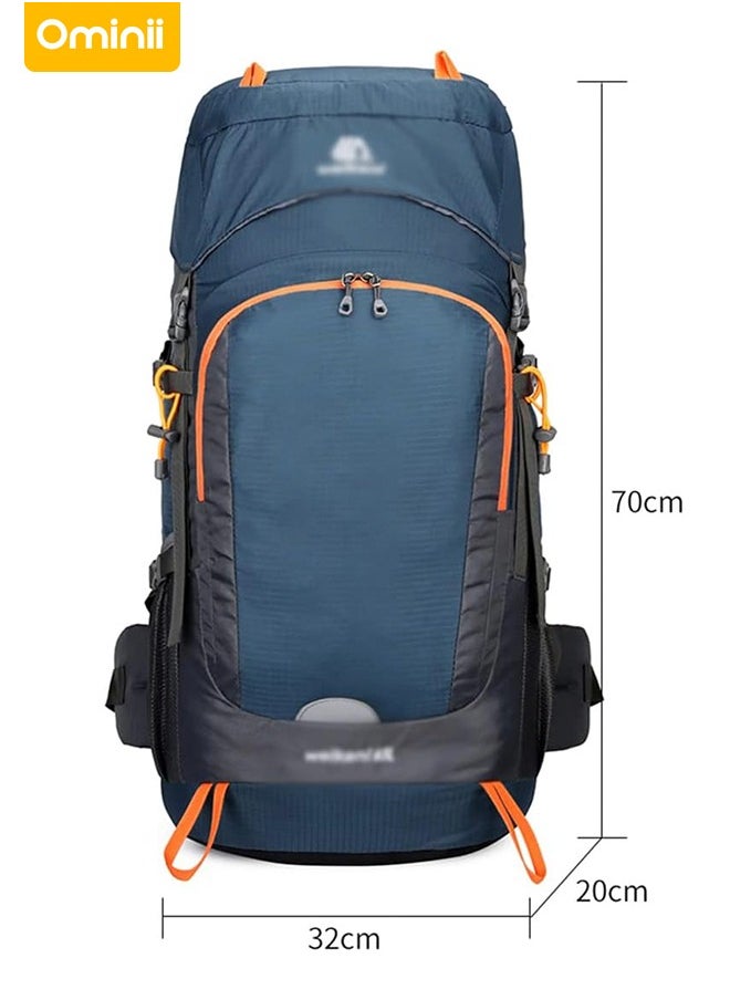 Ominii - 65L Unisex Backpack for Men and Women Travel Outdoor Bag Camping Rucksack Large Capacity - Image 1