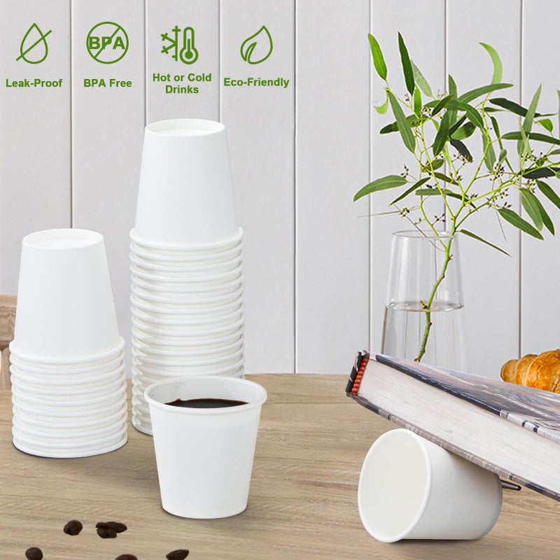 SIUQ 1200 Pack 3 oz Paper Cups, Small Disposable Bathroom Mouthwash Cups, Mini White Paper Espresso Cups 3 Ounce for Parties, Bathroom, Picnics, Travel and Events - Image 4