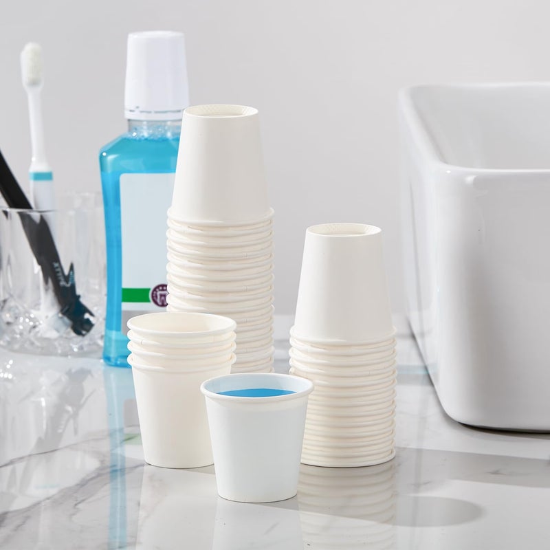 SIUQ 1200 Pack 3 oz Paper Cups, Small Disposable Bathroom Mouthwash Cups, Mini White Paper Espresso Cups 3 Ounce for Parties, Bathroom, Picnics, Travel and Events - Image 2