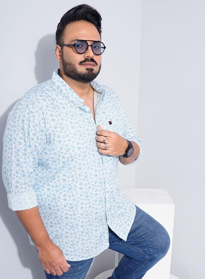 Take Two Plus Men Blue Regular Fit Printed Casual Shirt By HardSoda - Image 5