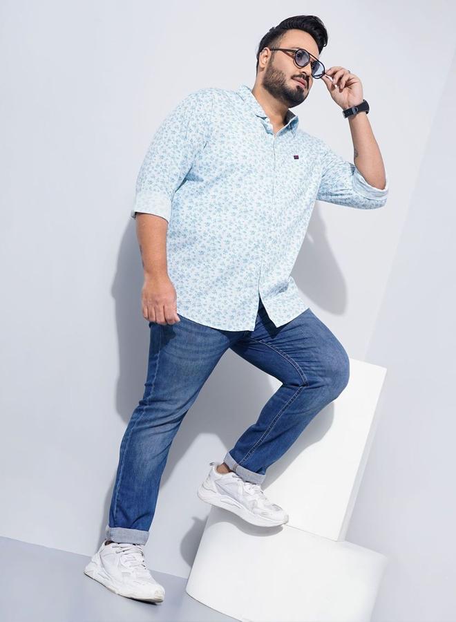 Take Two Plus Men Blue Regular Fit Printed Casual Shirt By HardSoda - Image 3