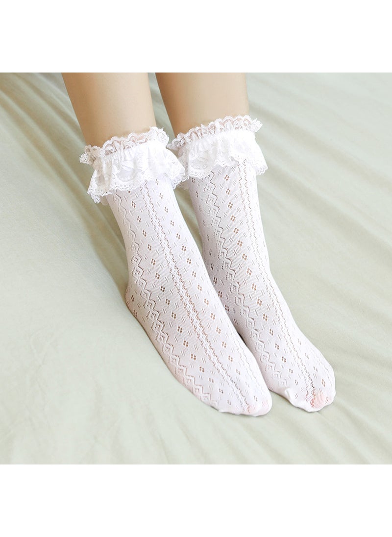 Generic - Japanese Lolita Lace Trim Socks for GirlsPale yellow Pale yellow - Image 1