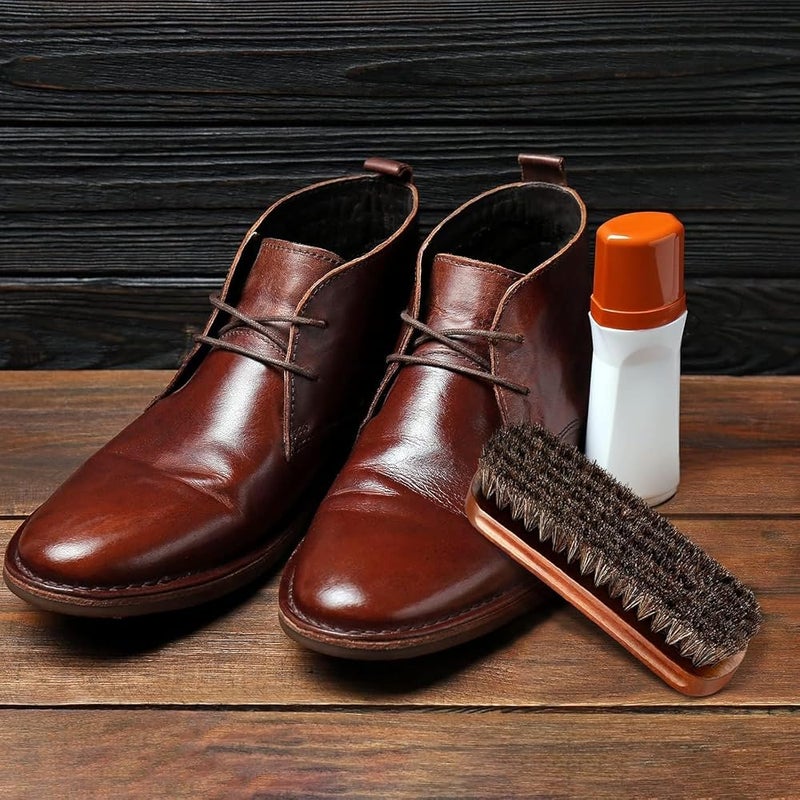 X spring Horsehair Shoe Brush, 3PCS Set with Wooden Handles, Premium Bristle Kit for Leather Footwear, Professional Cleaning and Polishing for Boots, Dress Shoes, Bags, Furniture, and More - Image 4
