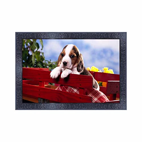 pnf Poster And Frames Dog Wall Painting With Acrylic Sheet | For Living Room, Bedroom | Home Decoration Item | Best Gifting Option (10 * 14inch,Multicolour,Synthetic) 7352 - Image 1