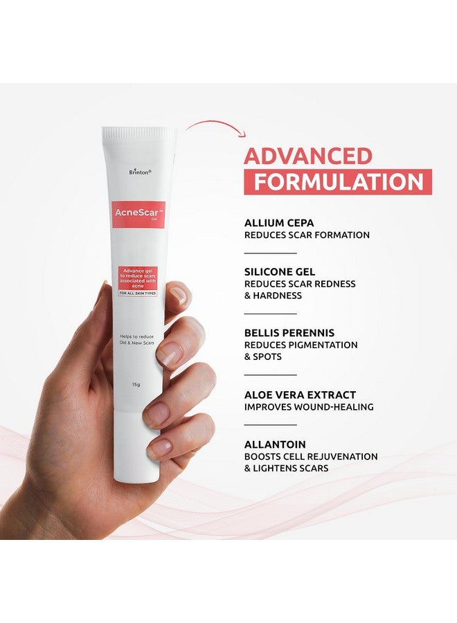 Brinton Acnescar Advanced Gel For Acne Scars & Acne Pits Help To Reduce Old & New Scar Reduces Pigmentation Fights Acne & Blackheads Suitable For All Skin Types For Men & Women 15G (Pack Of 2) - Image 3