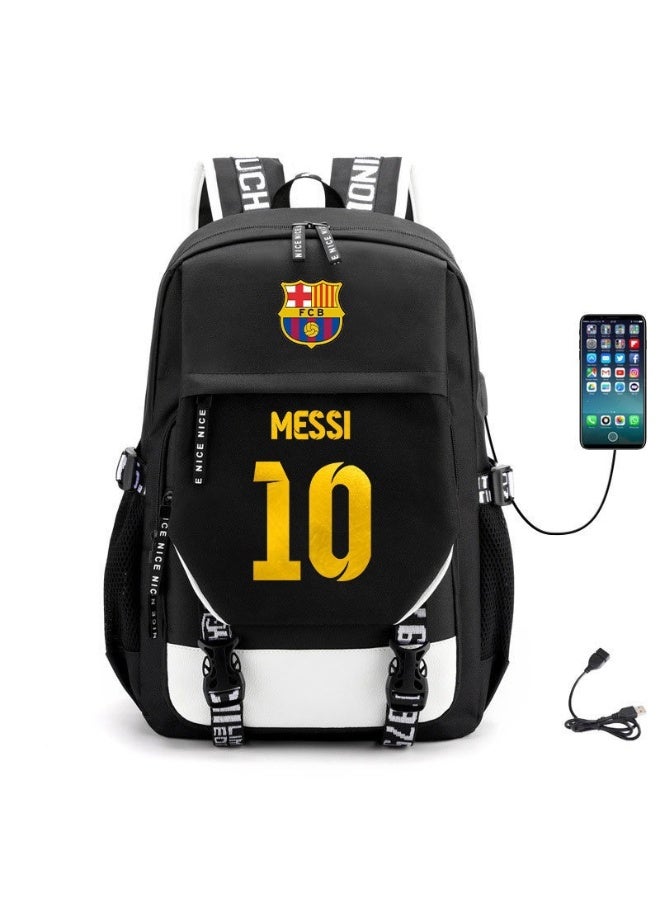 برشلونة ميسي برشلونة لكرة القدم على ظهره ، أوسب شحن ميناء الرياضة محمول على ظهره لمحبي كرة القدم - Image 1
