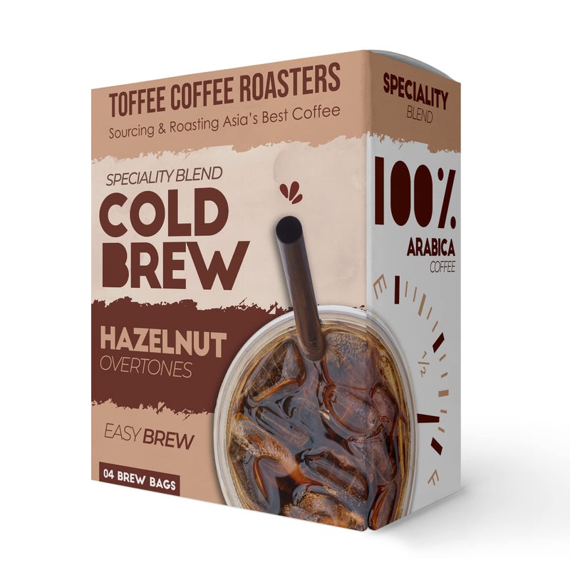 Toffee Coffee Roasters | Hazelnut Cold Brew Coffee | As Seen On Shark Tank | Set of 8 Packs | Makes 32 Cups of Coffee | 3 Step Brew - No Equipment Required | 100% Arabica Coffee - Image 1