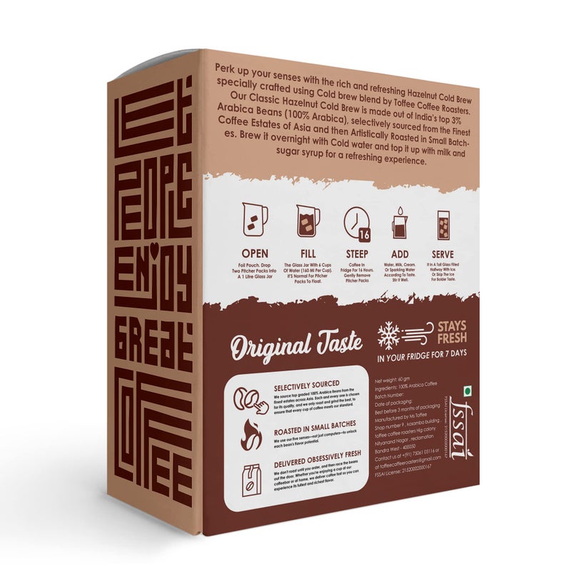 Toffee Coffee Roasters | Hazelnut Cold Brew Coffee | As Seen On Shark Tank | Set of 8 Packs | Makes 32 Cups of Coffee | 3 Step Brew - No Equipment Required | 100% Arabica Coffee - Image 2