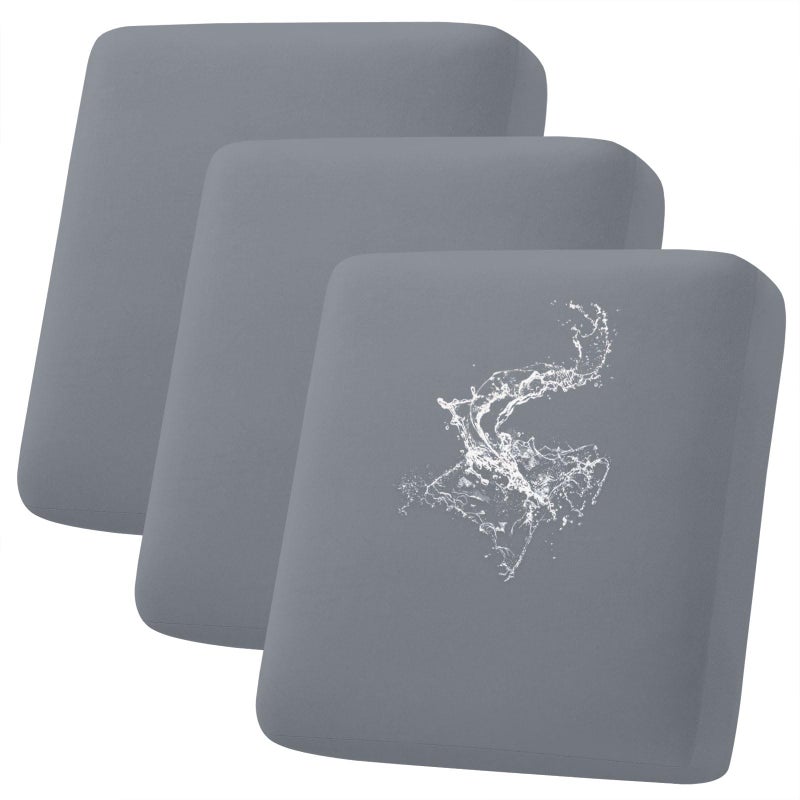 hyha Waterproof Couch Cushion Covers Stretch Sofa Couch Seat Slipcover for Dog Washable NonSlip Waterproof Outdoor Cushion Covers for Patio Furniture Replacement 3 Pieces Dark Grey