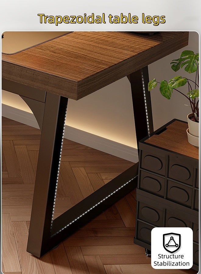 JCB CHIC مكتب كمبيوتر 120×60×75 سم، مكتب منزلي بسطح كبير وأرجل شبه منحرفة مستقرة، مكتب دراسة بسيط وعصري، مكتب ألعاب، مكتب كتابة، محطة عمل للمكتب المنزلي، سهل التجميع - Image 5